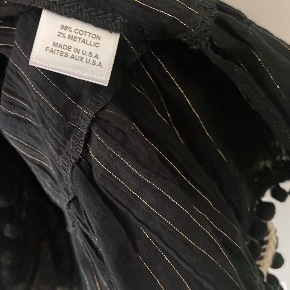 MISA by ANTHROPOLOGIE Womens Black Gold Pom Pom Kacia Dress, EUC! Size XS/S - Picture 9 of 10